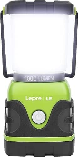 lampe de poche solaire "lanterne led lepro 1000lm lampe de camping puissante, Étanche et réglable idéale pour bivouac, randonnée, pêche, cave"
