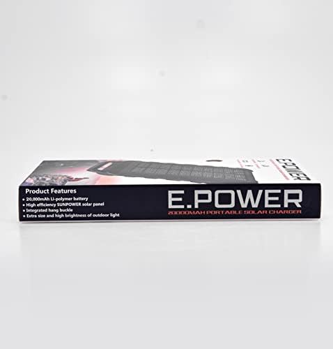 batterie externe solaire "power bank solaire 20000mah chargeur rapide 3 ports usb, entrée usb c, imperméable idéal pour téléphone, ordinateur et camping couleur gris"