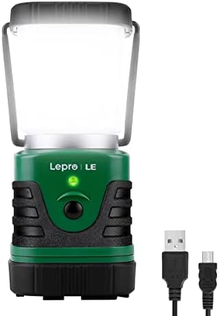 lanterne de camping rechargeable "lanterne led 1000lm lepro rechargeable et puissante pour camping, bricolage et secours 3 modes d'Éclairage 360°, etanche & portable"