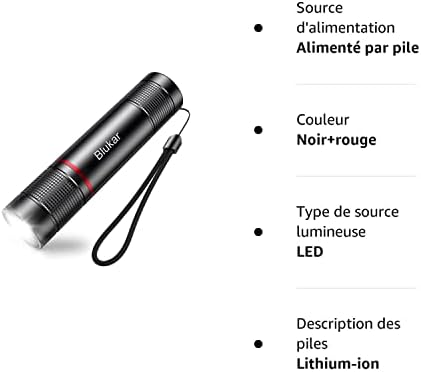 Éclairage de survie led "lampe torche led ultra puissante, rechargeable, zoomable blukar militaire en aluminium pour enfant, camping, randonnée & urgence"