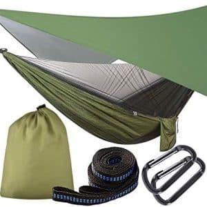 hamac de survie avec moustiquaire "hamac de camping ultra léger otraki 200kg, avec moustiquaire et bâche ideal pour jardin, voyage, randonnée"
