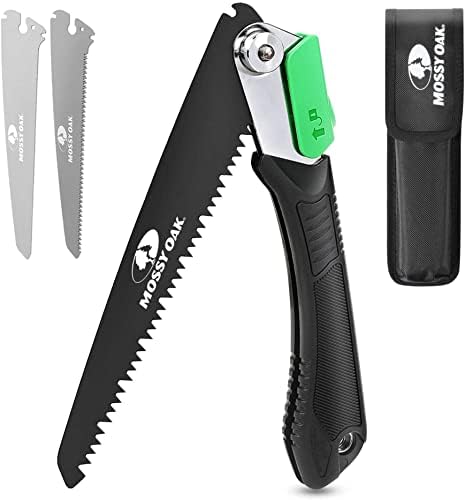 hache de survie "scie multifonction 3 en 1 mossy oak: Élagage, jardinage, camping, coupe bois & métal"