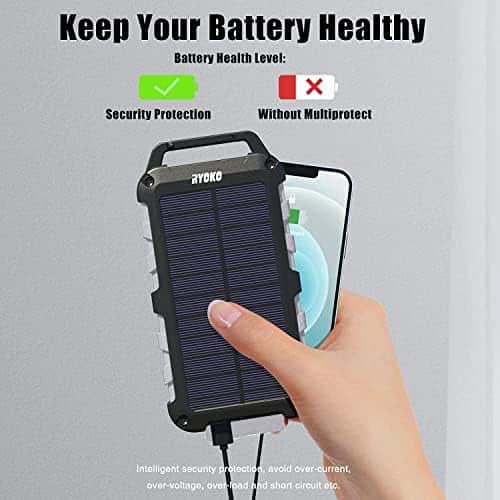 batterie externe solaire "power bank solaire 20000mah chargeur rapide 3 ports usb, entrée usb c, imperméable idéal pour téléphone, ordinateur et camping couleur gris"