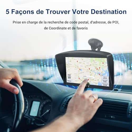 gps haut de gamme "xgody gps 7" poids lourds & voitures: mises à jour gratuites à vie, cartes 2024 france/europe"