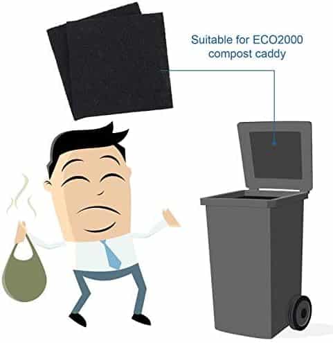 filtre à charbon actif "16 filtres absorbants d'odeurs à charbon actif pour bacs à compost style 2"