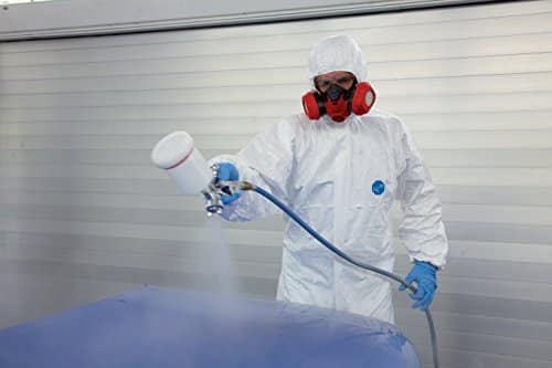 vêtements de survie spécialisés "dupont tyvek 500 xpert xl combinaison anti chimique robuste et légère, catégorie iii, blanc à capuche, type 5 b/6 b"