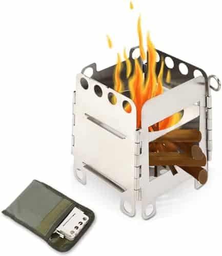 réchaud de survie portable "mini réchaud à bois portable idéal pour camping, survie et pique nique en acier inoxydable"