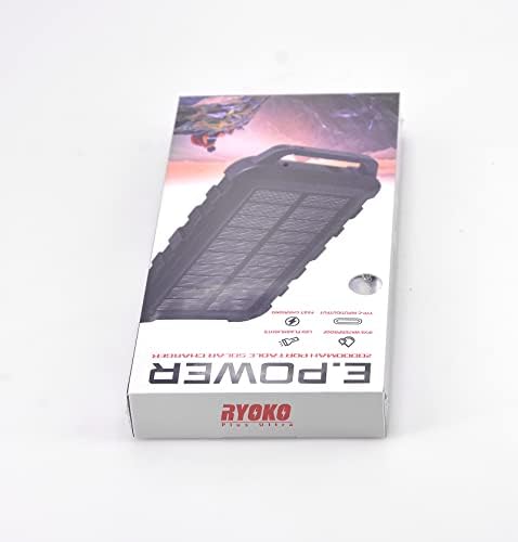 batterie externe solaire "power bank solaire 20000mah chargeur rapide 3 ports usb, entrée usb c, imperméable idéal pour téléphone, ordinateur et camping couleur gris"