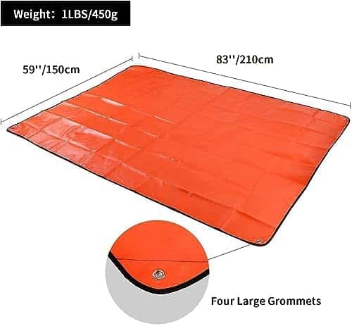 abri dʼurgence léger "couverture de survie redcamp ultra performante, 210x150cm, imperméable, thermique idéale camping, randonnée orange"