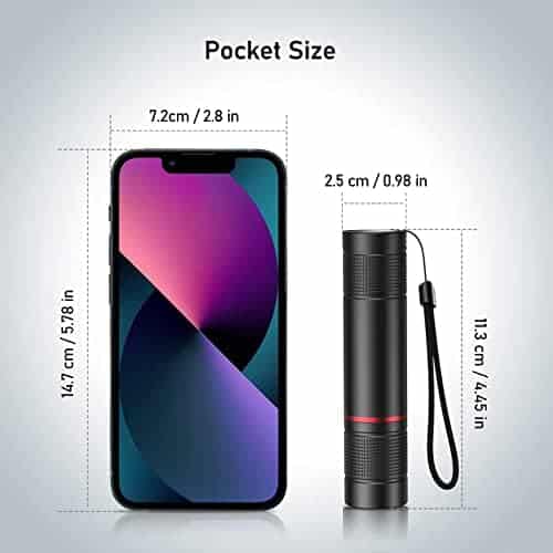Éclairage de survie led "lampe torche led ultra puissante, rechargeable, zoomable blukar militaire en aluminium pour enfant, camping, randonnée & urgence"
