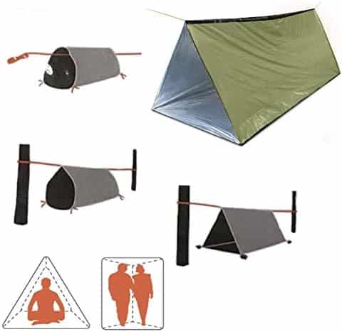 abri de survie compact "abri thermique mylar 2p | Étanche | 150x250cm | urgence, randonnée, camping"