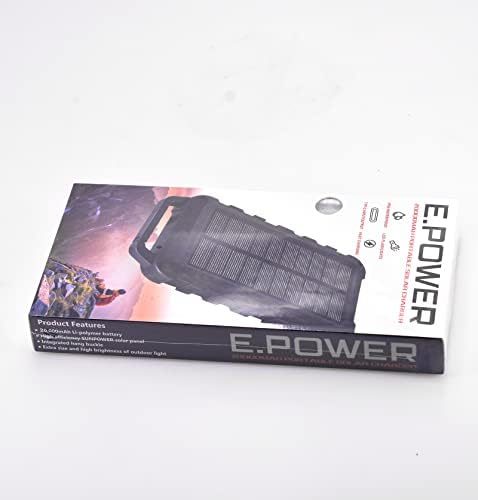 batterie externe solaire "power bank solaire 20000mah chargeur rapide 3 ports usb, entrée usb c, imperméable idéal pour téléphone, ordinateur et camping couleur gris"