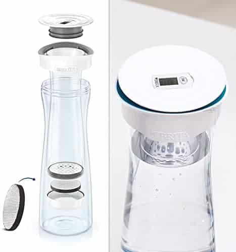bouteille purificatrice dʼeau "bouteille filtrante brita blanche graphite, anti chlore & plomb, pour eau pure, bpa free + 1 filtre microdisc offert"