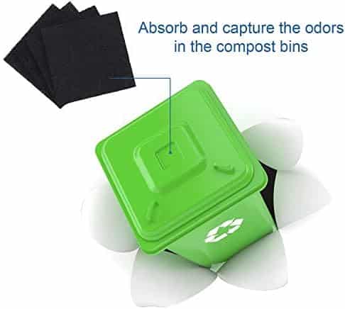filtre à charbon actif "16 filtres absorbants d'odeurs à charbon actif pour bacs à compost style 2"