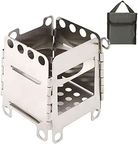 réchaud de survie portable "mini réchaud à bois portable idéal pour camping, survie et pique nique en acier inoxydable"