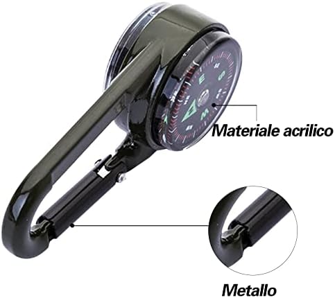 Équipement de navigation en pleine nature "mousqueton 3 en 1 avec boussole: indispensable pour randonnée, camping et sports de plein air"