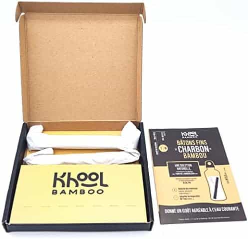 filtre à charbon portable pour eau "charbons de bambou khool | duo purificateur d'eau | améliore le goût"