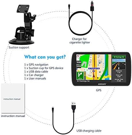 gps haut de gamme "gps awesafe 9 pouces pour poids lourds & voiture avec bluetooth, mises à jour cartographie nationale gratuite"