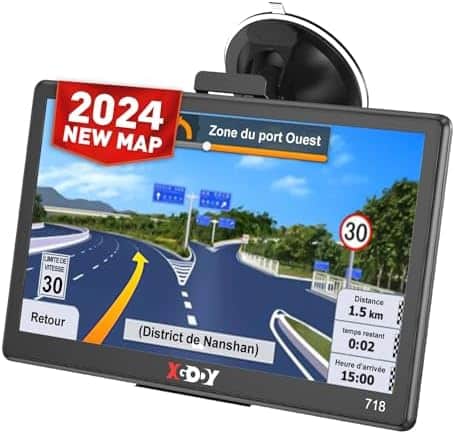 gps haut de gamme "xgody gps 7" poids lourds & voitures: mises à jour gratuites à vie, cartes 2024 france/europe"