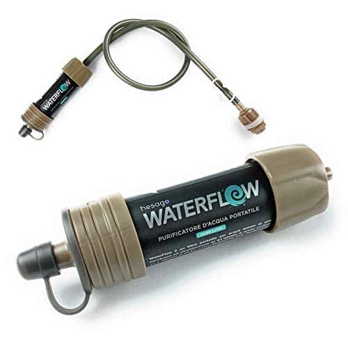 equipement de filtrage de lʼeau de survie "waterflow® hesago kit filtre eau portable ultra efficace anti bactéries pour camping/randonnée."