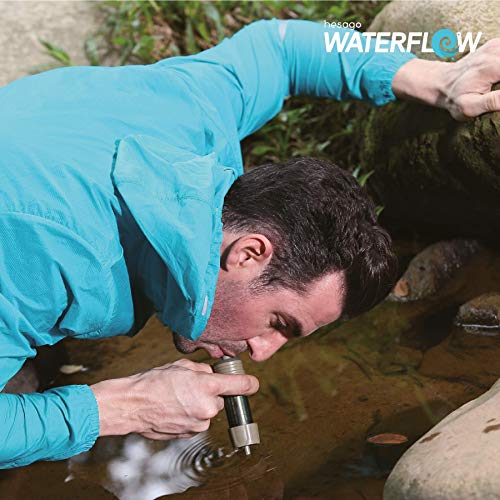 equipement de filtrage de lʼeau de survie "waterflow® hesago kit filtre eau portable ultra efficace anti bactéries pour camping/randonnée."