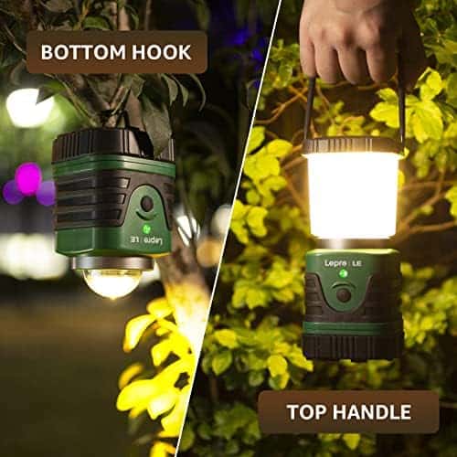 lanterne de camping rechargeable "lanterne led 1000lm lepro rechargeable et puissante pour camping, bricolage et secours 3 modes d'Éclairage 360°, etanche & portable"