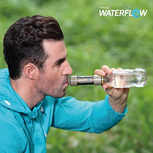 equipement de filtrage de lʼeau de survie "waterflow® hesago kit filtre eau portable ultra efficace anti bactéries pour camping/randonnée."