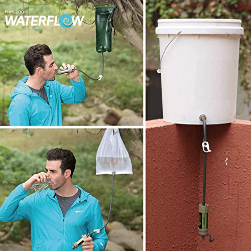 equipement de filtrage de lʼeau de survie "waterflow® hesago kit filtre eau portable ultra efficace anti bactéries pour camping/randonnée."
