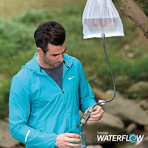 equipement de filtrage de lʼeau de survie "waterflow® hesago kit filtre eau portable ultra efficace anti bactéries pour camping/randonnée."