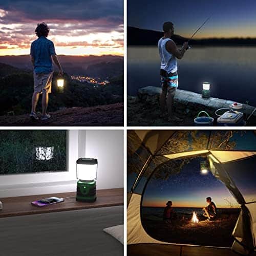 lanterne de camping rechargeable "lanterne led 1000lm lepro rechargeable et puissante pour camping, bricolage et secours 3 modes d'Éclairage 360°, etanche & portable"