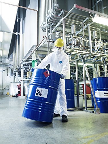 vêtements de survie spécialisés "dupont tyvek 500 xpert xl combinaison anti chimique robuste et légère, catégorie iii, blanc à capuche, type 5 b/6 b"
