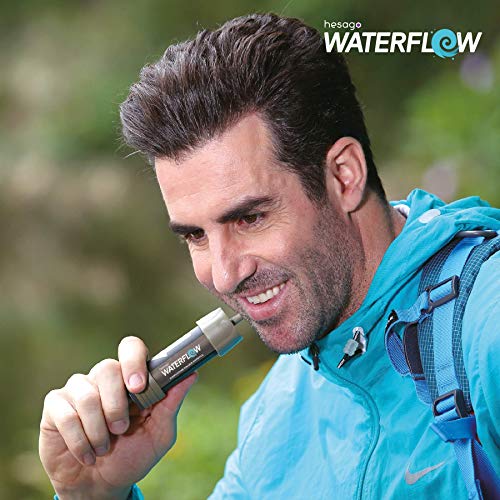 equipement de filtrage de lʼeau de survie "waterflow® hesago kit filtre eau portable ultra efficace anti bactéries pour camping/randonnée."