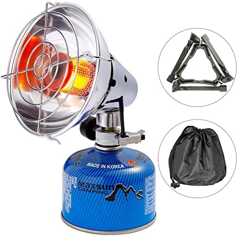 chauffage portable de tente "mini chauffage gaz portable bilbear : idéal pour camping, randonnée et pêche hivernale réchauffeur extérieur convection"