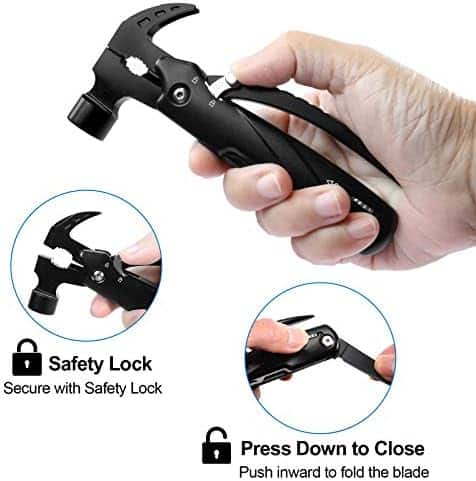 multi outils pour survie "marteau multi outils 12 en 1 honzin pour camping, chasse et randonnée acier inoxydable"