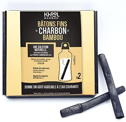 filtre à charbon portable pour eau "charbons de bambou khool | duo purificateur d'eau | améliore le goût"