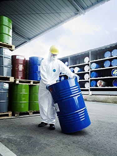 vêtements de survie spécialisés "dupont tyvek 500 xpert xl combinaison anti chimique robuste et légère, catégorie iii, blanc à capuche, type 5 b/6 b"