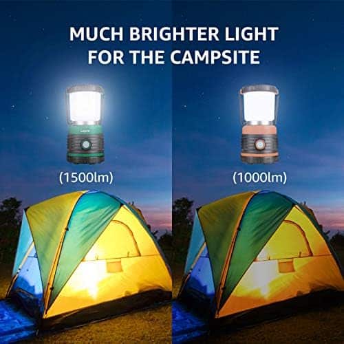 lanterne de camping rechargeable "lanterne led lepro 1500lm: camping, randonnée & pêche puissante, Étanche et luminosité réglable"