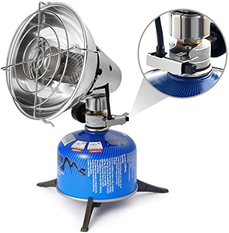 chauffage portable de tente "mini chauffage gaz portable bilbear : idéal pour camping, randonnée et pêche hivernale réchauffeur extérieur convection"
