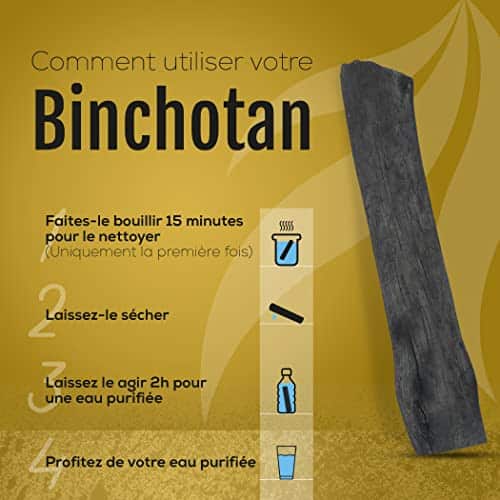 système de filtration au charbon pour lʼeau "3x baton bio purificateur d'eau en vrai chêne wakayama charbon actif binchotan ajima filtration naturelle 1.5l par baton"