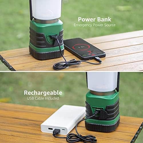 lanterne de camping rechargeable "lanterne led 1000lm lepro rechargeable et puissante pour camping, bricolage et secours 3 modes d'Éclairage 360°, etanche & portable"